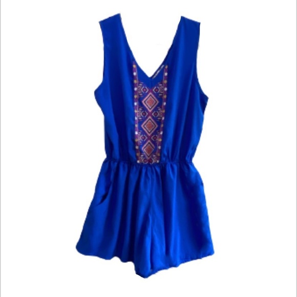 Derek Heart Pants - Derek Heart Embroidered Romper